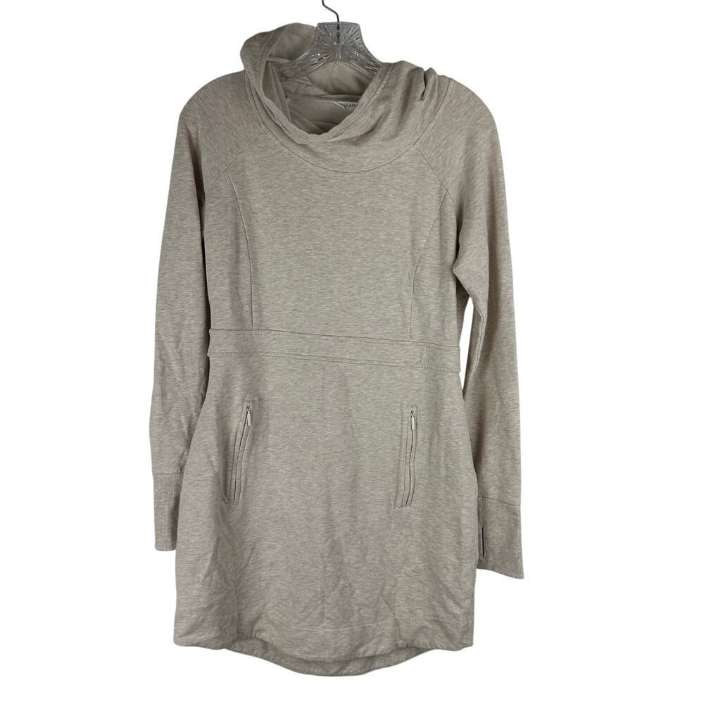 Athleta Power Down Dress Size Small Petite SP Oatmeal Heather Athleisure Casual - Picture 2 of 8